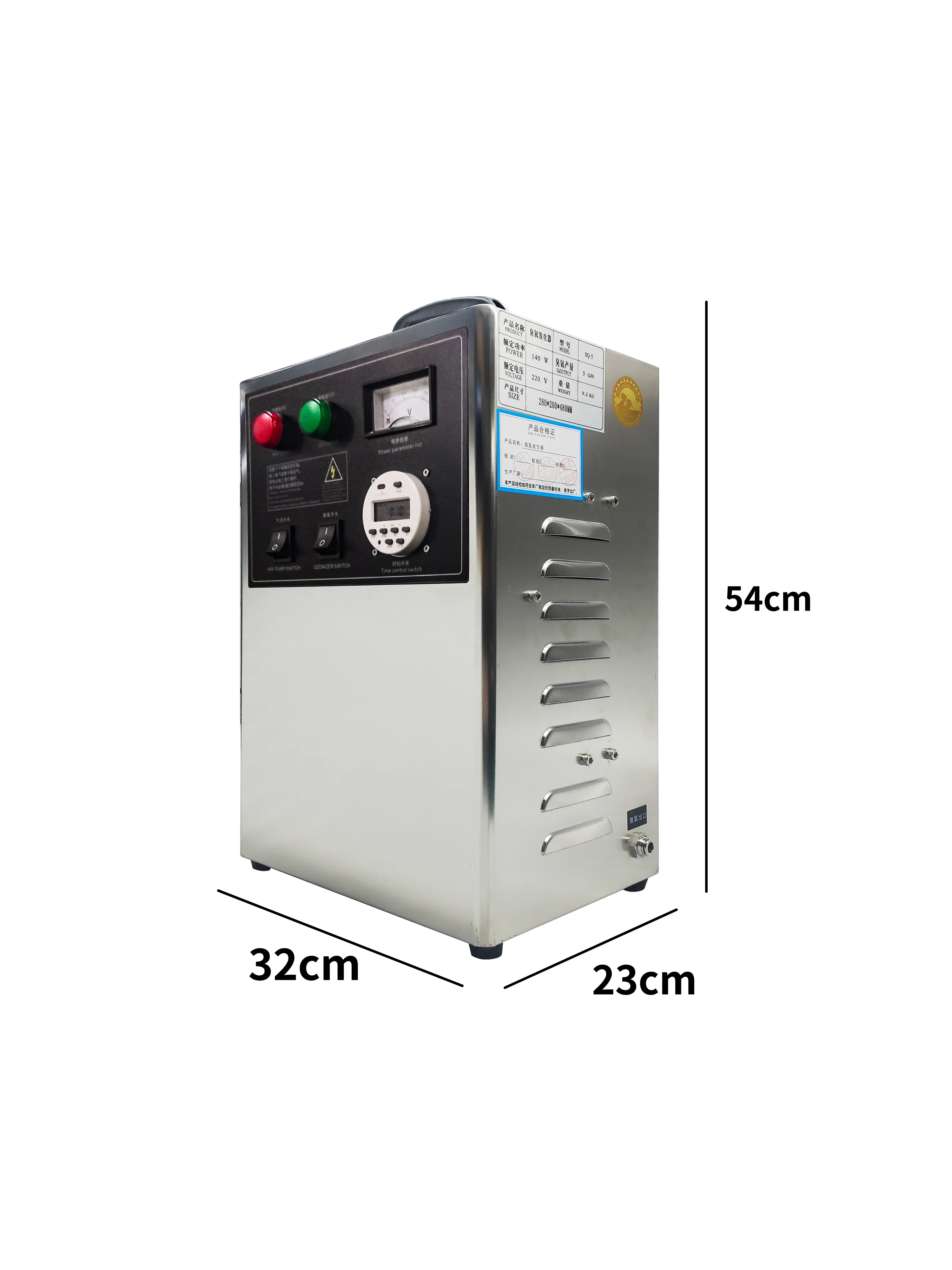 10G Ozone Generator Food Factory Cosmetic Workshop Household Air Sterilization Pure Water Treatment Machinery