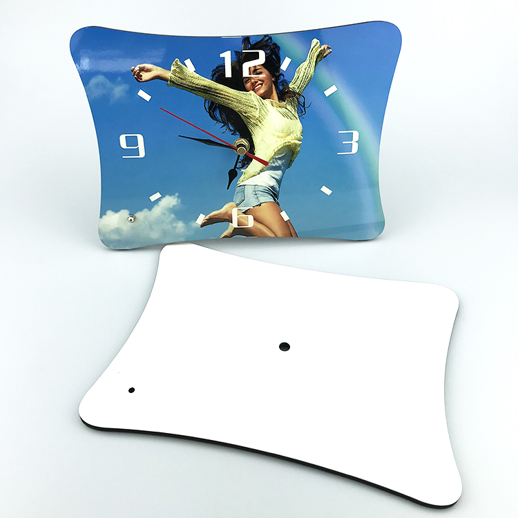260*190mm fashion shape sublimation mdf clock face with accessories