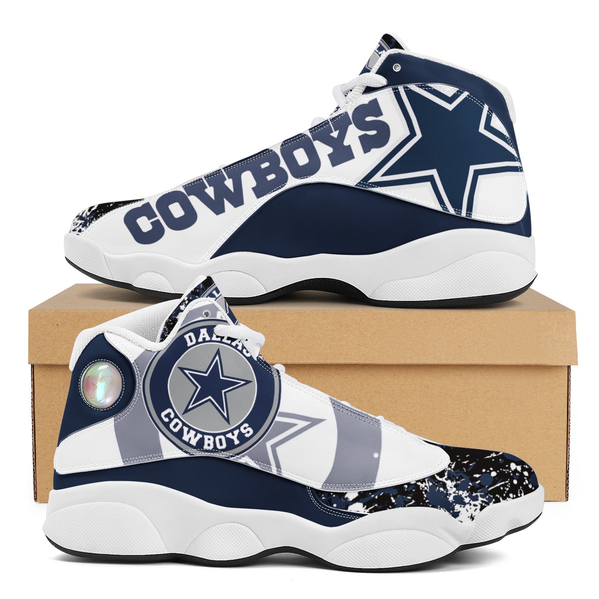 Оптовая продажа, спортивные модные кроссовки NFL Cowboys с индивидуальным принтом имени и логотипом, повседневная обувь унисекс из дышащего материала для футбольной команды