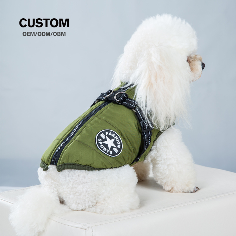 Luxury High Quality Winter Waterproof Warm Dog Jacket Dog Coats Solid Pet Vest Clothes