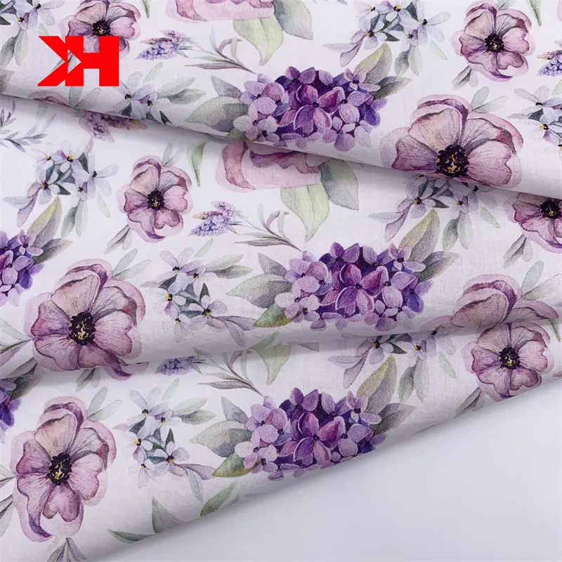 Kahn low MOQ 2021 custom lawn liberty 100 % cotton material fabrics flower printing cotton fabric