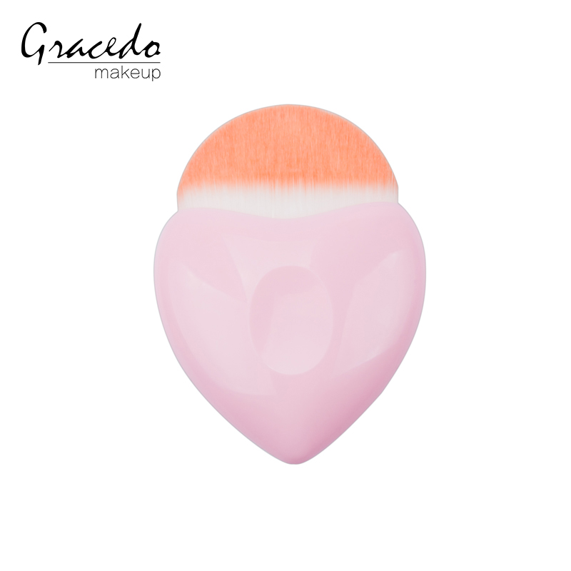Sweet heart makeup foundation brush private label plastic handle brush for face cosmetic brush