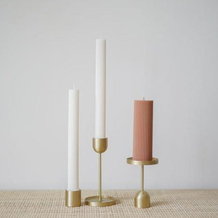Candlestick holders set of 2 taper candle holderss long pole shape small four-section hardware candlestick