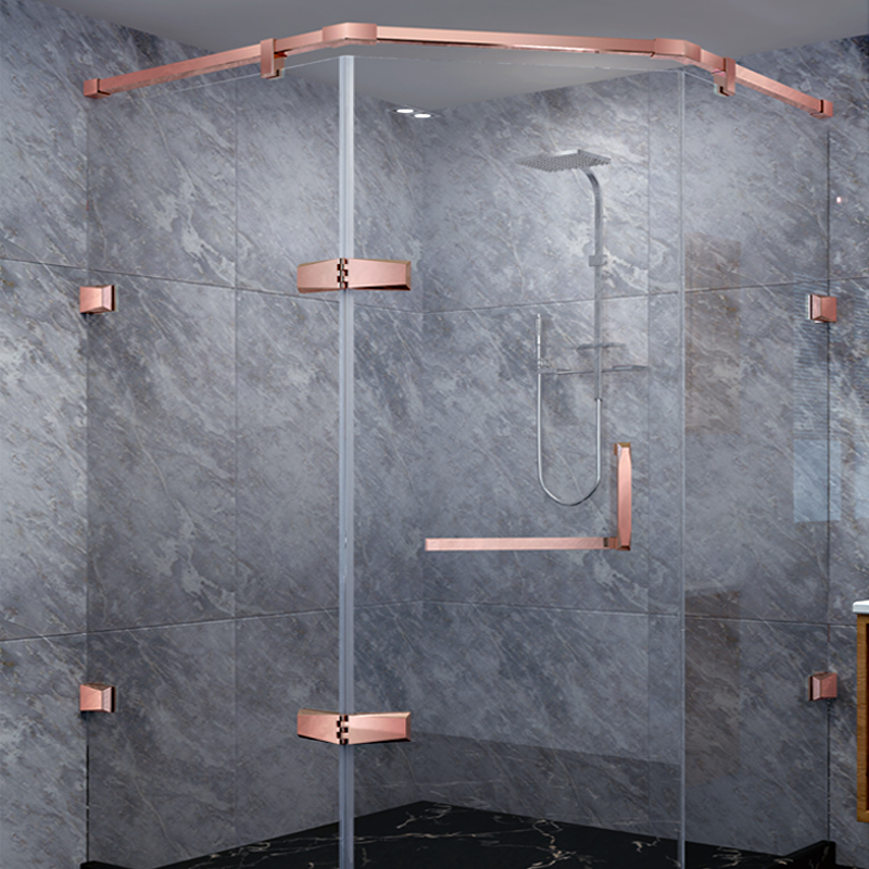 Eniking Factory Supply Bathroom Stainless Steel Rose Gold Glass Door Hardware Shower Cabin Shower Room
