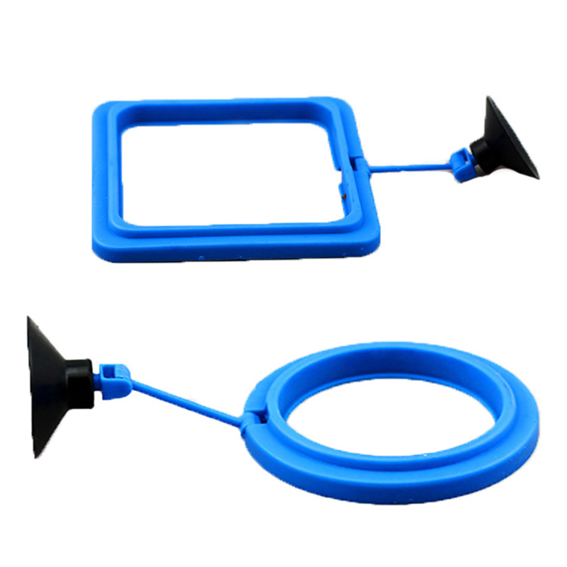 New Aquarium Feeding Ring Fish Tank Station Floating Food Tray Feeder Square Circle Accessory Water Plant Buoyancy Suction Cup