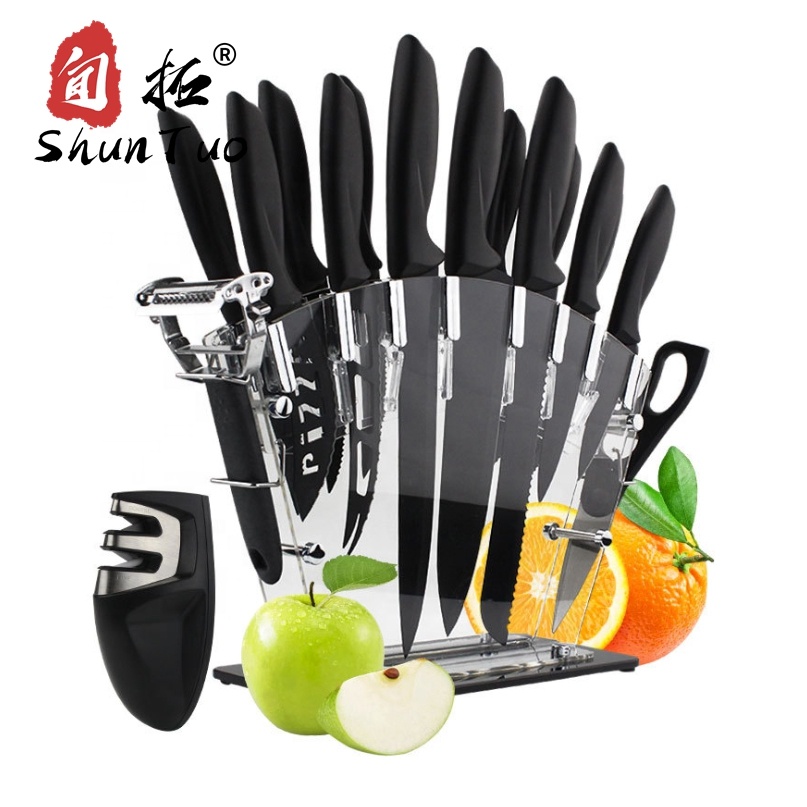 Наборы ножей для приготовления пищи kinfe chef knif, кухонные ножи, ножи для приготовления сыра, набор из 17 предметов, нож для приготовления пищи с отверстием, акриловая подставка
