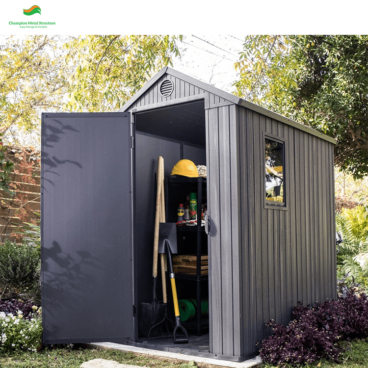 Outdoor Storage Shed 6x8 ft with Plastic Construction Ideal for Securing Garden Tools and Equipment in Any Weather