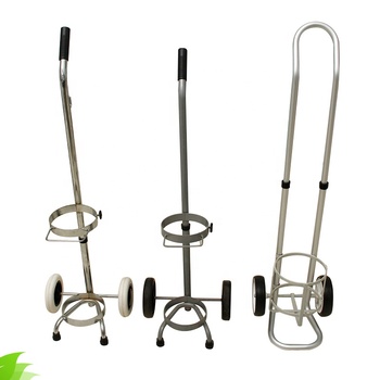 Gas Cylinder Medical Stainless Steel Cylinder Trolley For Hospital Outdoor Aluminum Small Adjustable Height Cylinder Cart