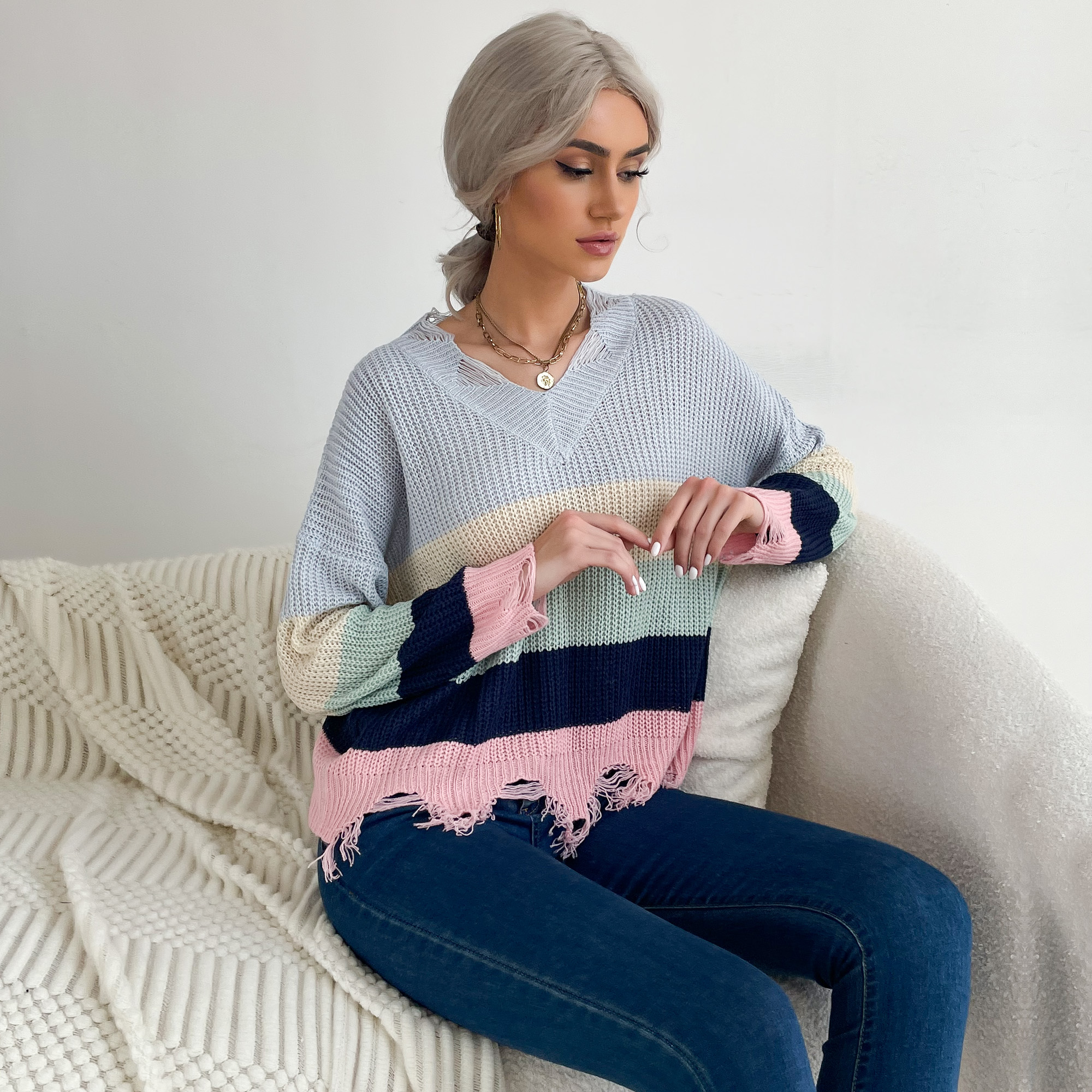 Hot Sale In Stock Wholesale Autumn Winter Knitted Sweater Women Womens Fall Sweaters Women Sweater 2021