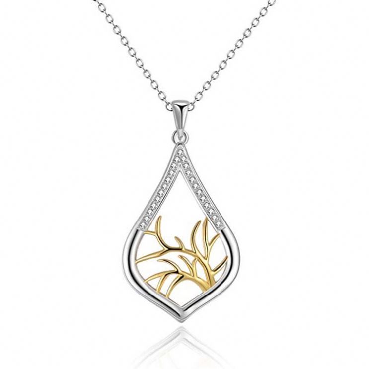 Hummingbird Lotus And Tree Of Life Pendant Sterling Silver Necklace