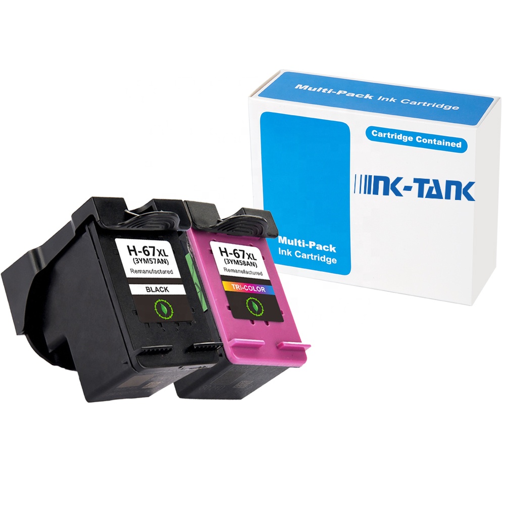 INK-TANK 67XL 67 XL Premium Color Remanufactured Inkjet Ink Cartridge For HP67XL For HP67 For HP Deskjet 1200 2700 Printer