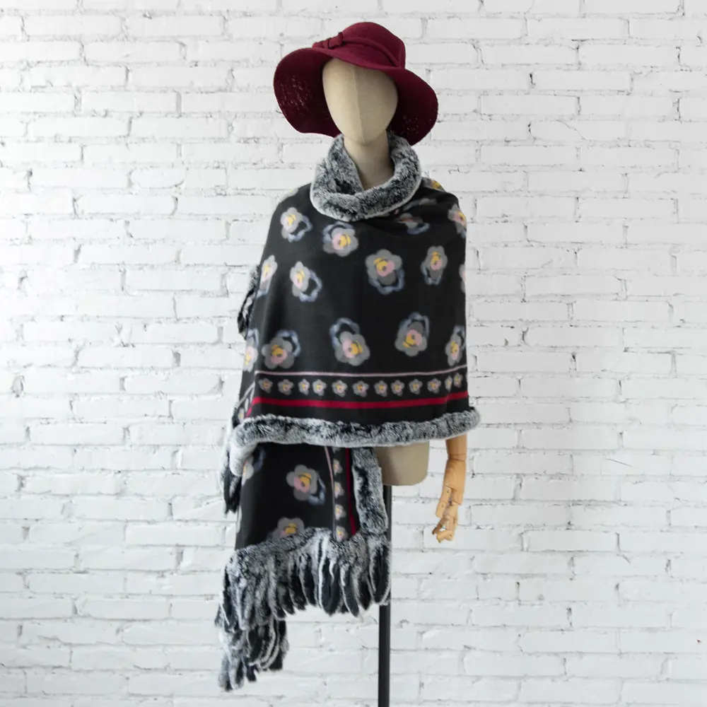 Новое поступление, дизайнерские модные двусторонние зимние шали и палантины из пашмины для женщин с меховой отделкой