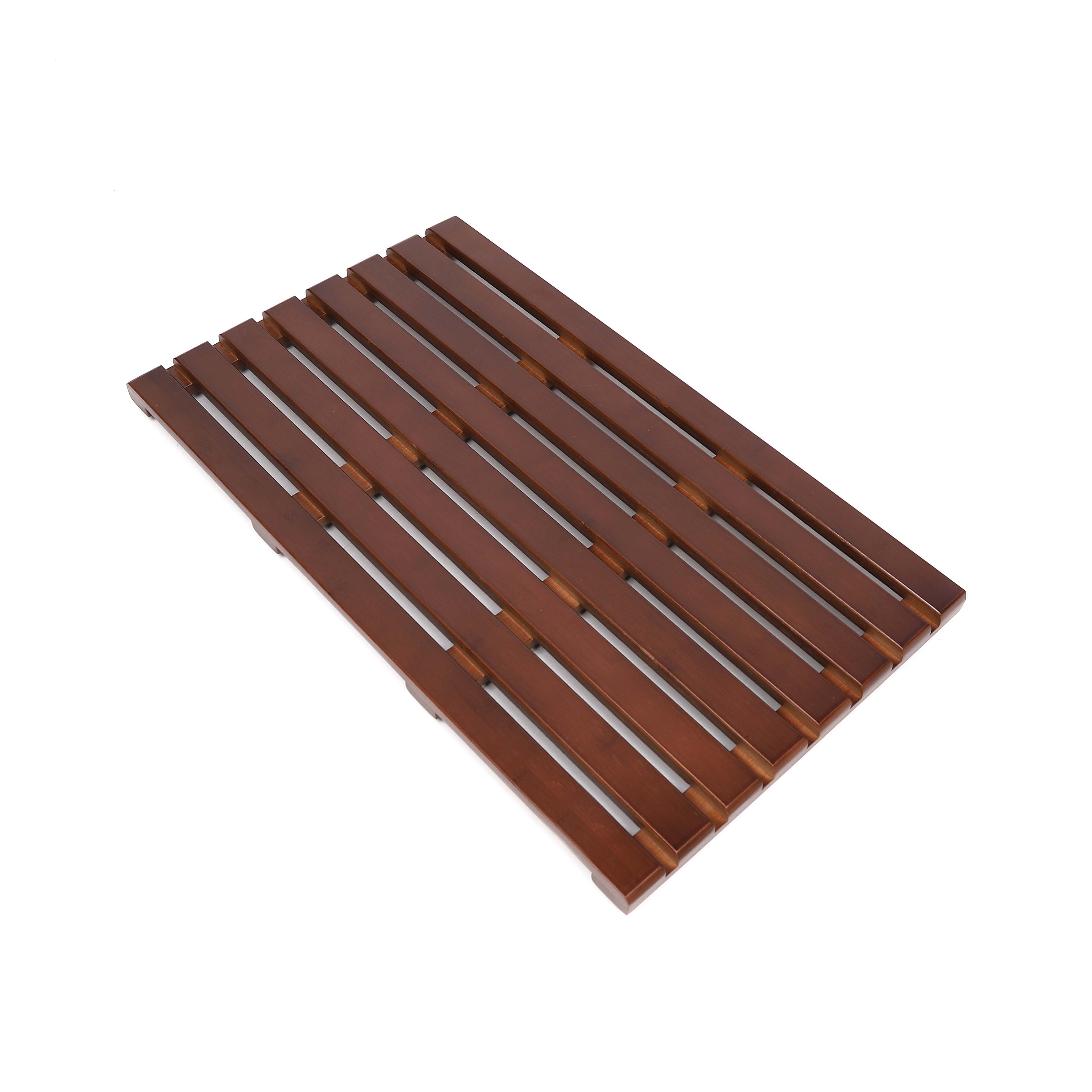 Bamboo Bathroom Non-Slip Bath Mat Wood Shower Water Proof Carpet for Luxury Shower
