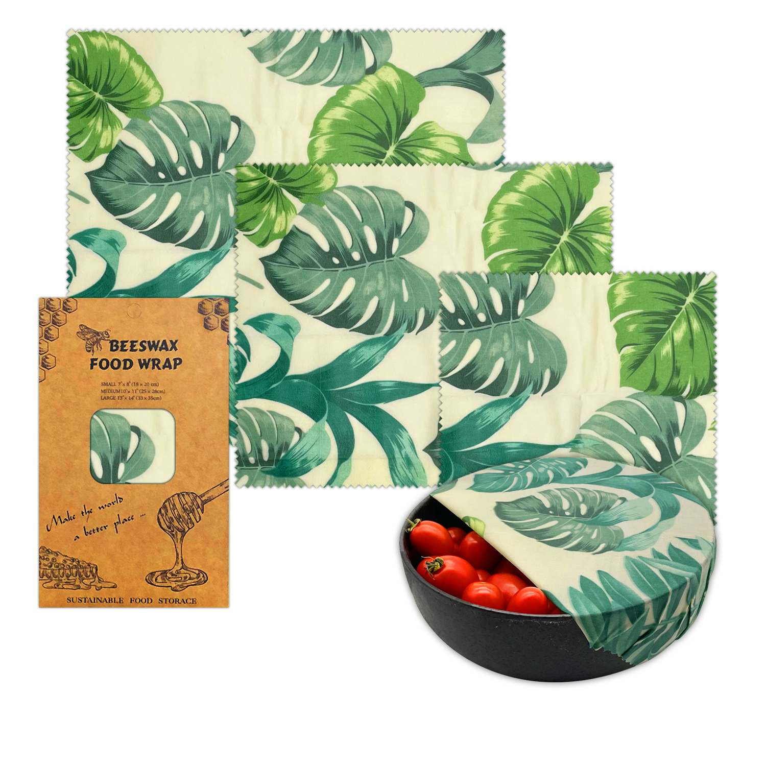 Certificated 100% Nature Organic Cotton Reusable wax food wrap