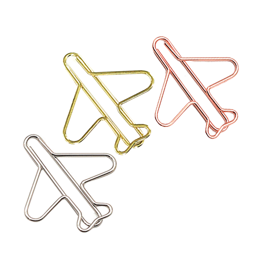 New Design Creative Cartoon Color Airplane Paper Clips Office Supplies