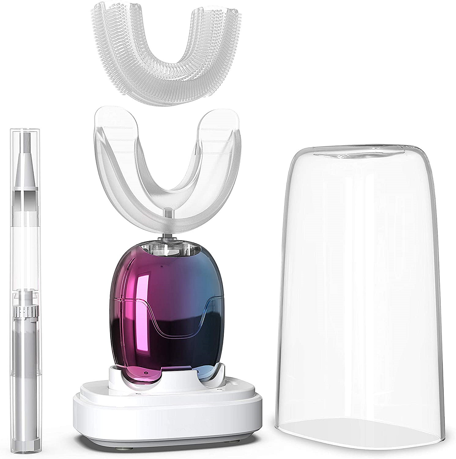 OEM ODM Oral Cleaning Fully Automatic Six Smart Modes Whitening Teeth Smart U Shape Electric Toothbrush 360 Degrees For Adults