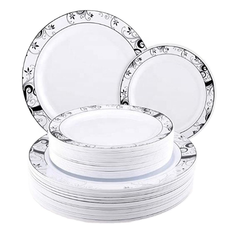 Factory Supplies 25Guests 150PCS Plastic Dinnerware Set Party Disposable Tableware