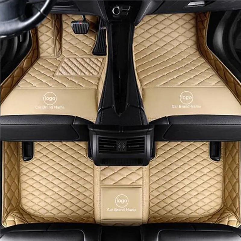 anti slip universal 5d car floor mats all car general eco friendly customized leather car carpet for bmw e46 /honda civic/tesla