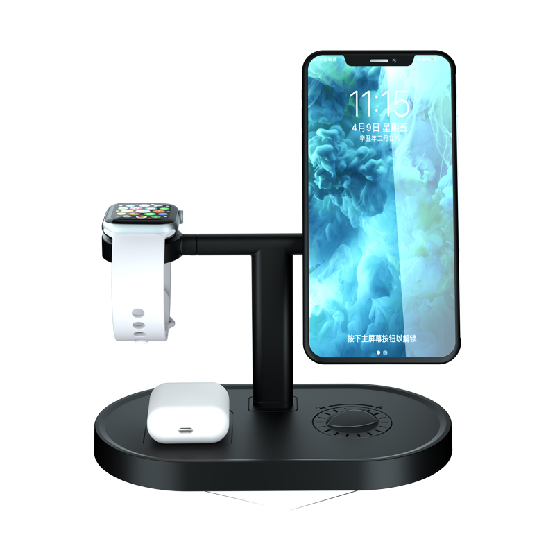 Многофункциональная беспроводная зарядная станция для iphone 12 13 Mini Pro Max Iwatch и наушников, быстрая зарядка, беспроводное зарядное устройство 3 в 1