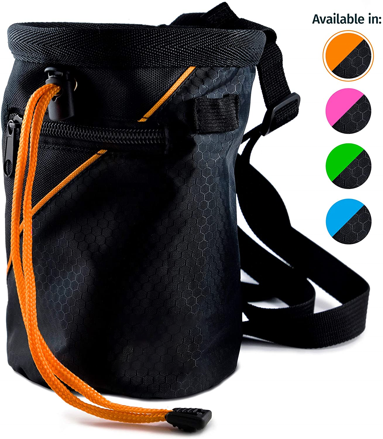 Chalk Bag for Rock Climbing Bouldering Chalk Bag Bucket with Quick Clip Belt and 2 Large Zippered Pockets Rock Climbing Gear