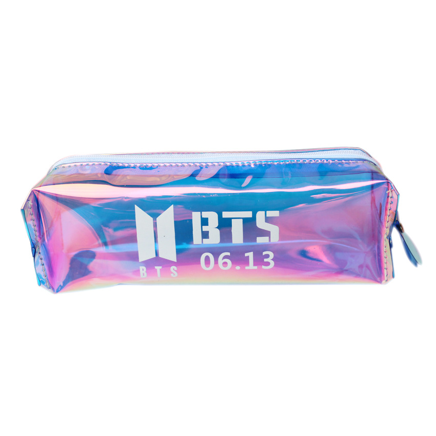 Customized TPU Transparent Color Laser Pencil Case Creative Stationery bag pencil bag