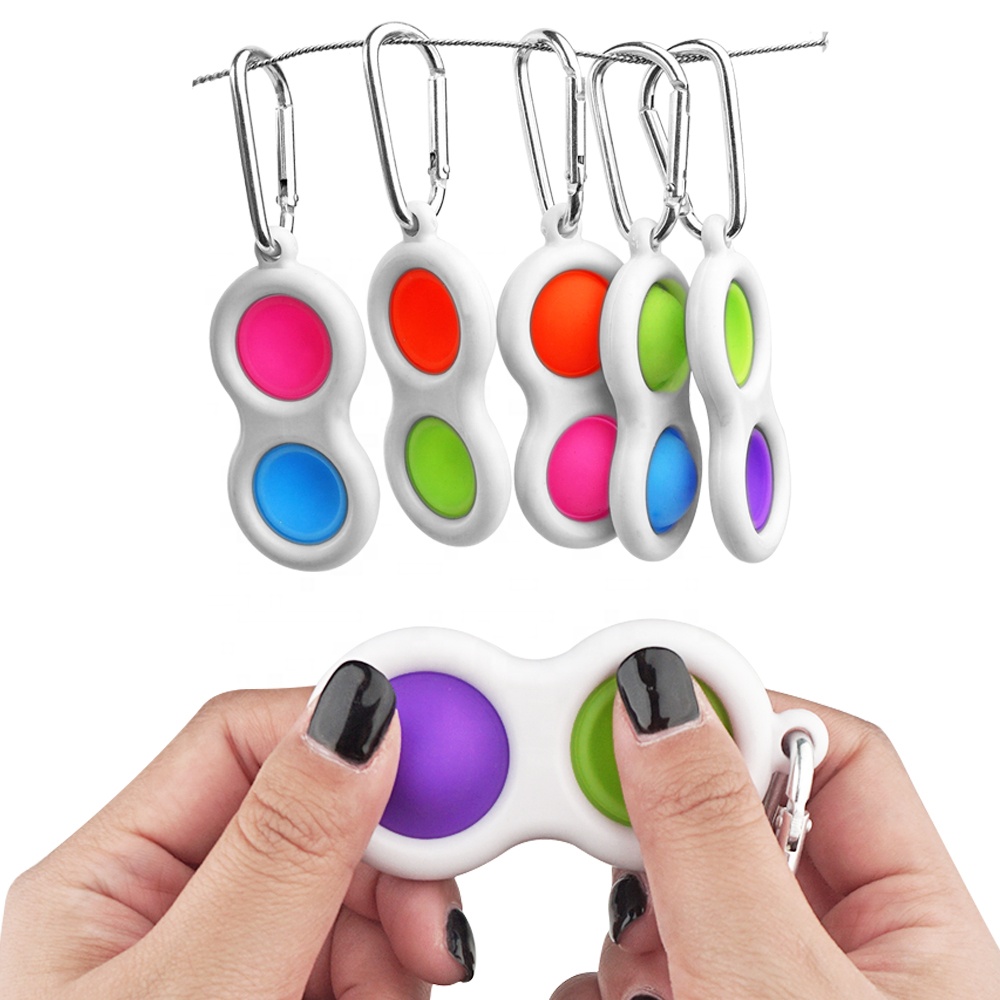 Decompression toy Mini Silicone Finger Fidget Flippy Key Chain Bubble Ring Toys Stress Reliever anti Anxiety For Adults Kids