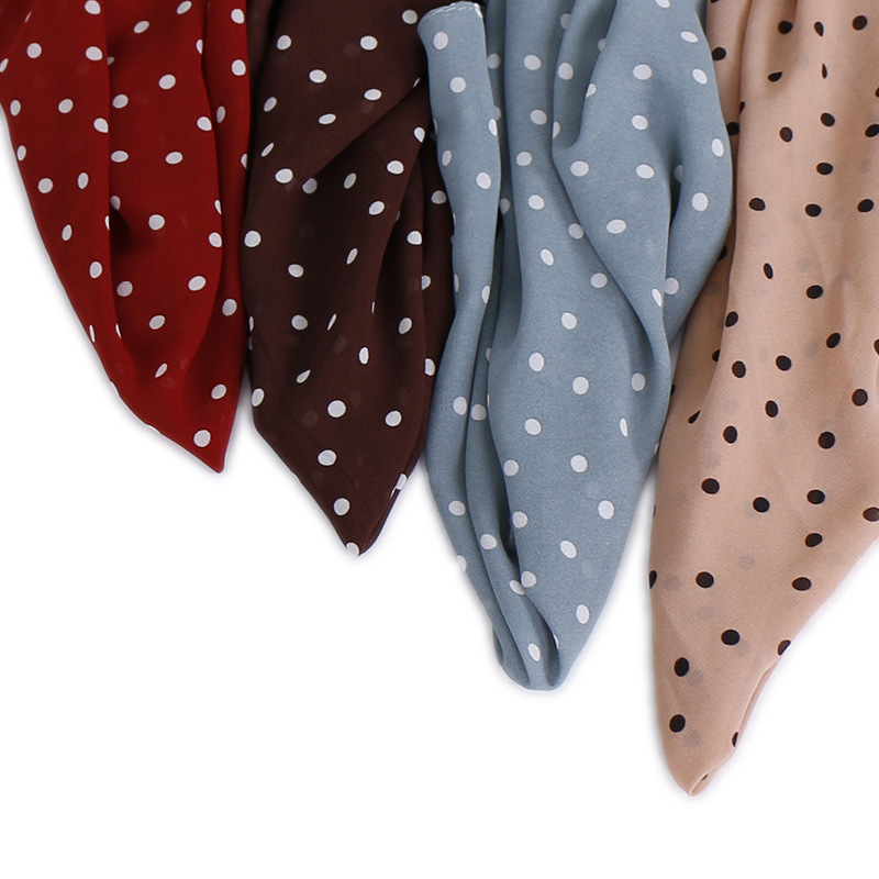 Hot Sale Printed Headscarf Scarf Ladies Polka Dot Printed Ladies Muslim Chiffon Headscarf