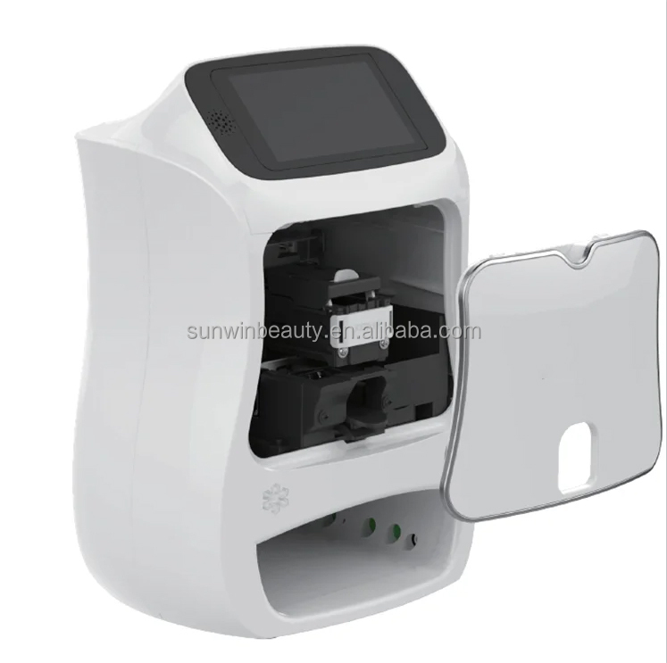 Desktop 2 in1 nail robot painting machine 1200DPI nail art printing equipment with uv led lamp for diy nail art printing