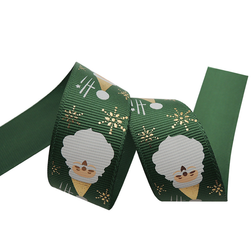 Wholesale Custom logo printed wired christmas ribbon