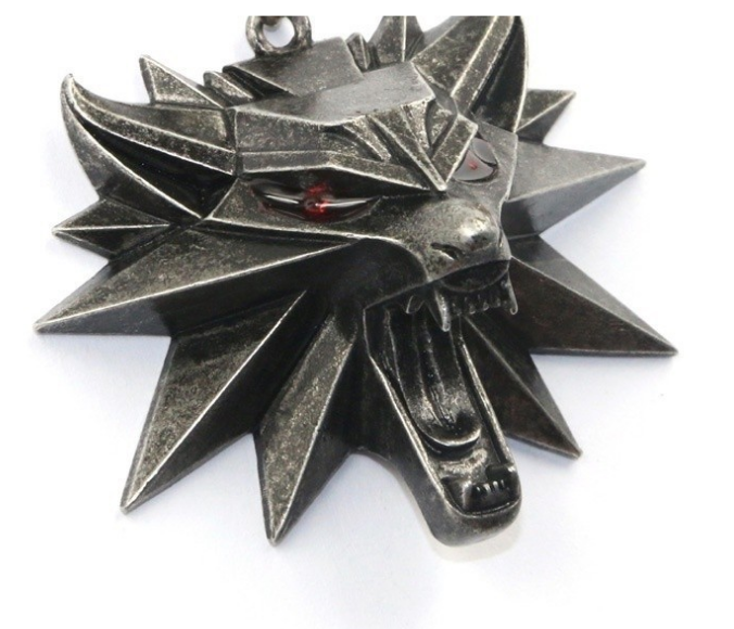 Hot Sale Pendant Wizard Witcher 3 Medallion Pendant Necklace Wolf Head Necklace U Pick Color Halloween Necklace & Pendants