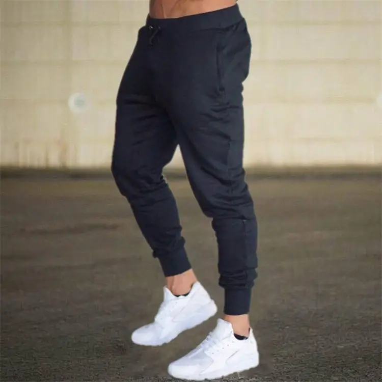 2019 High Quality Men Fitness Sports Casual Clothing Pants Solid Color Hip Hop Gym Wear Trousers