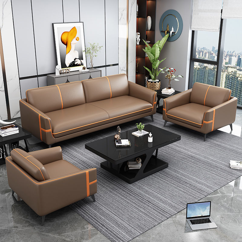 Leather sofa combination small apartment living room modern minimalist L-shaped furniture luxury engineering wholesale