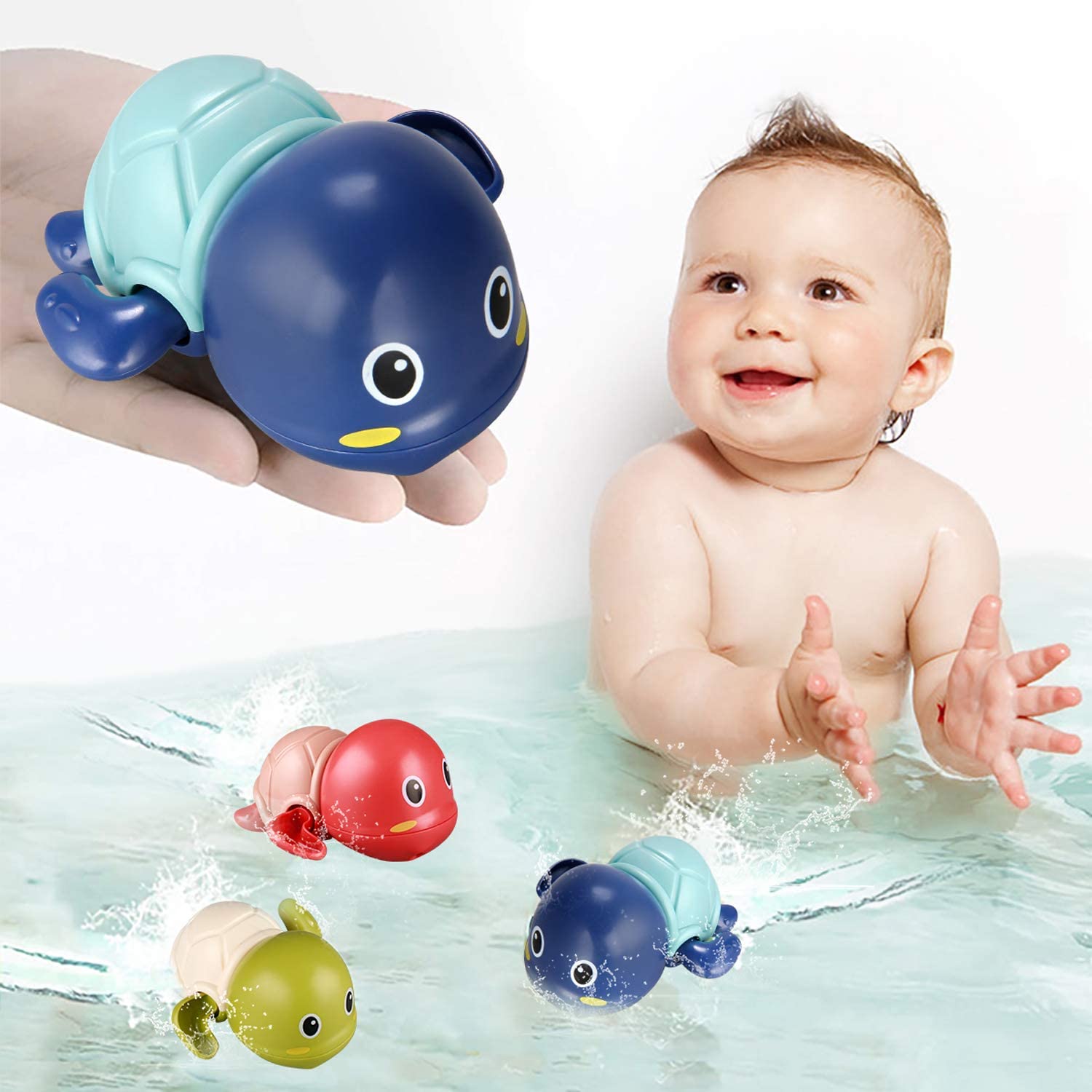 HUAYI Baby Boy Birthday Gifts 1-5 Year Old Boy Girls Gifts Swim Pool Bath Toys Wind Up Swim Turtle Toddler Bath Toys