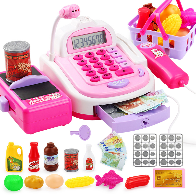 New Cash Register Montessori Educational Toys Pretend Play Plastic Educational Toy Set For Kids