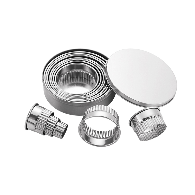 12pcs Stainless Steel Mousse Cake Ring Cake Tools Kitchen Gadgets Baking Tools Cowhide Box Donut Fondant Mold Baking Utensils