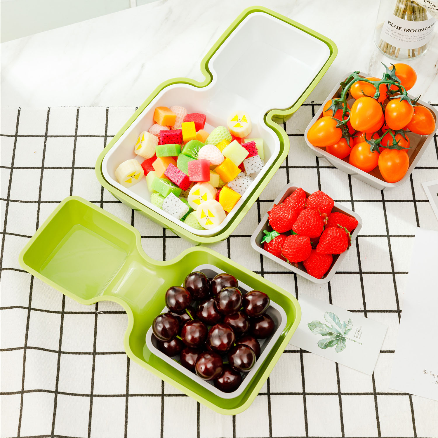 Trade assurance Wholesale cheap mini soy sauce green gray plastic melamine dish set
