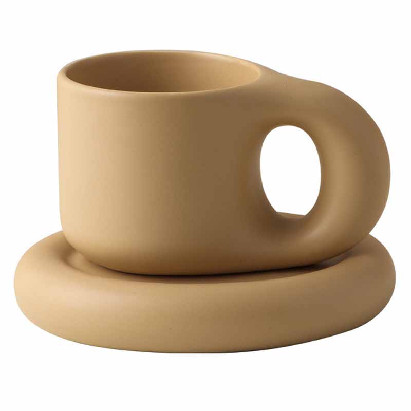 300ml Creative Retro Milk Coffee Cup Handle Cup Japanese Ceramic Mug Tumbler