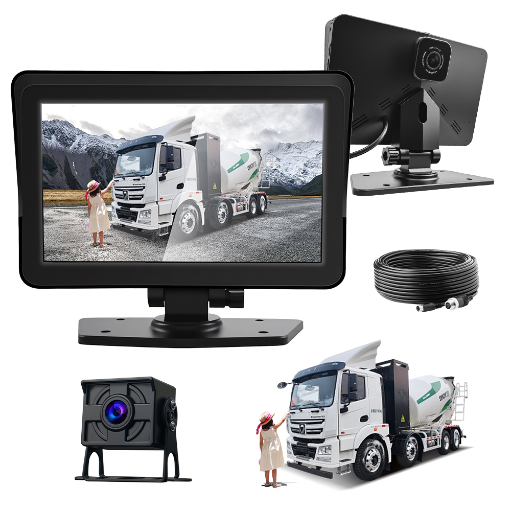 Durable 7-Inch HD IPS Dash Cam for Farm Trucks Semi Trailers 2-Channel 1024*600 Waterproof 24-Hour Video Loop Recording Camera