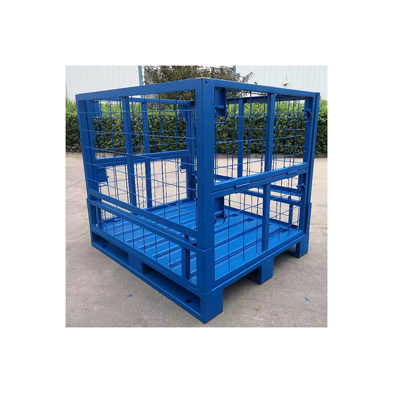 Good Quality Steel Pallet Box Metal Mesh Container, Lockable Storage Non-slip Steel Pallet Cage