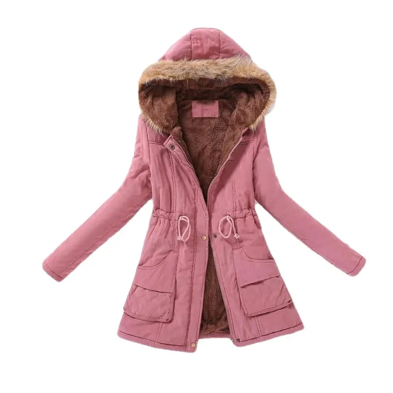 Winter cotton padded casual slim coat plus size thick snow wear winter ladies down jacket