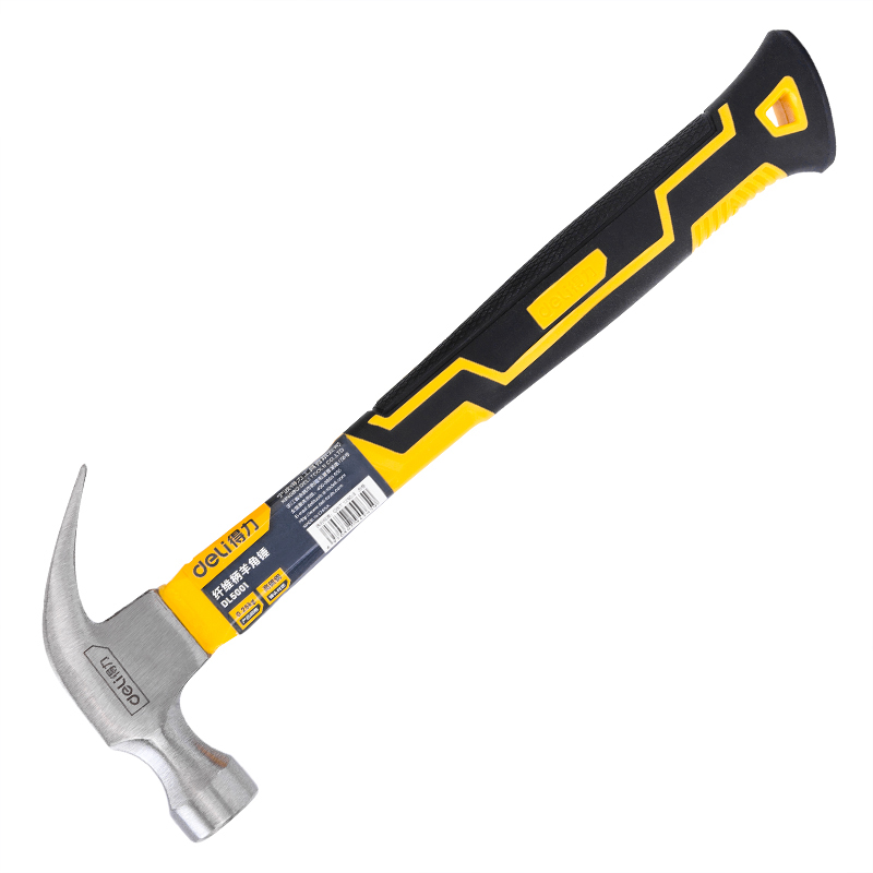 High carbon steel hand tool hammer with V-shaped claw hammer design 0.37kg 8oz fiber handle claw hammer