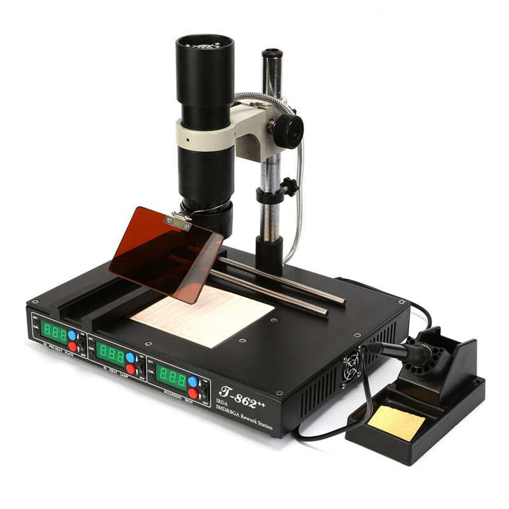 Авторизованная фотолаборатория T-862 ++ IRDA SMD и BGA IR наладочная станция IRDA сварочный аппарат инфракрасный SMT