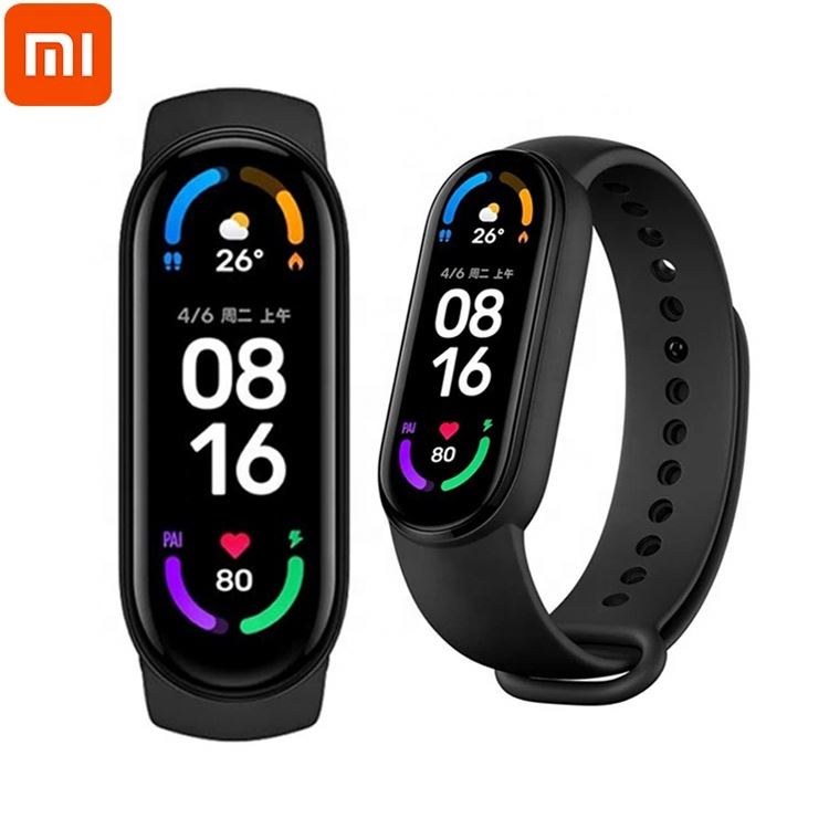Оригинальный Смарт-браслет Xiaomi Mi Band 6 водонепроницаемый браслет BT 5,0 AMOLED Полноэкранный сенсорный экран Mi Band 6