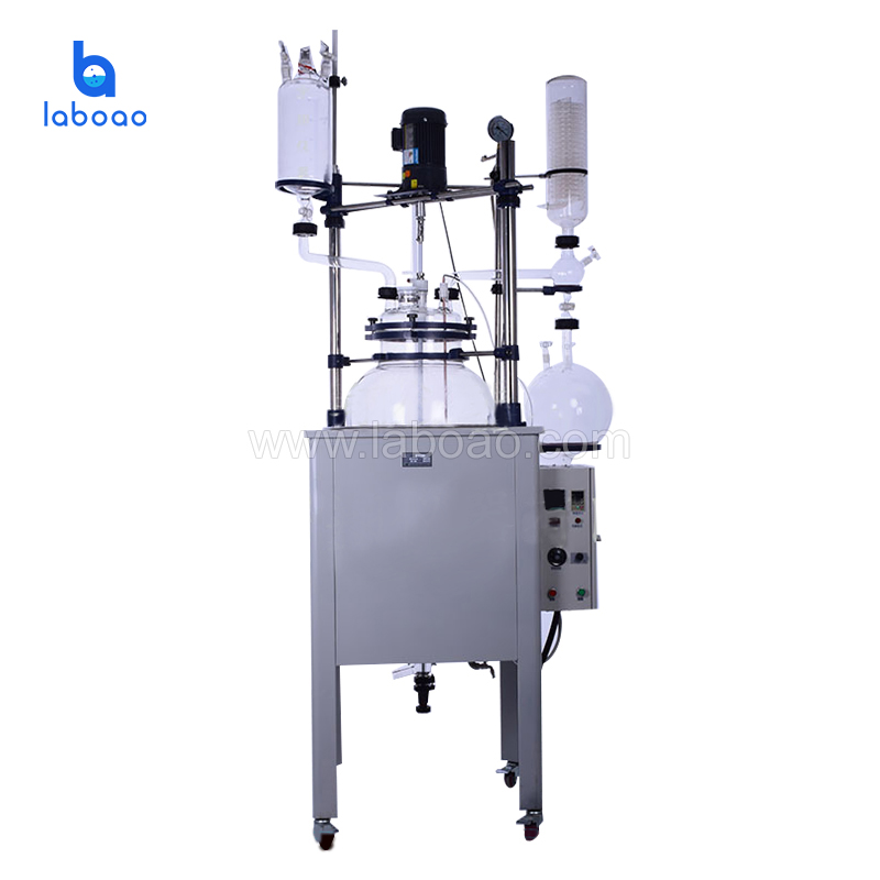 200L Large Industrial Heating Single Layer Vacuum Glass Reactor for Distillation