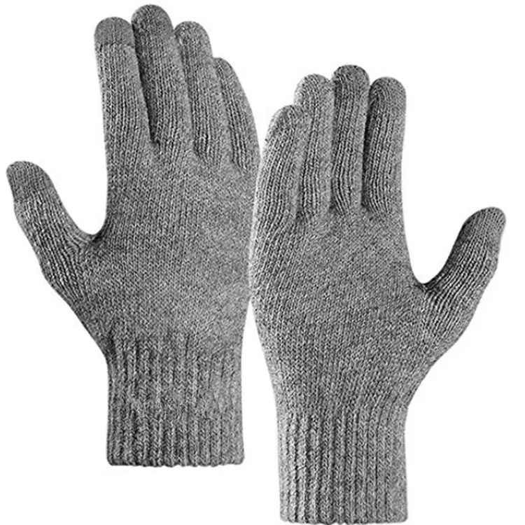 HY Cheap Winter Knit Gloves Thick Knit Gloves Guantes Invierno Anti-Freeze Protective Acrylic Mitten