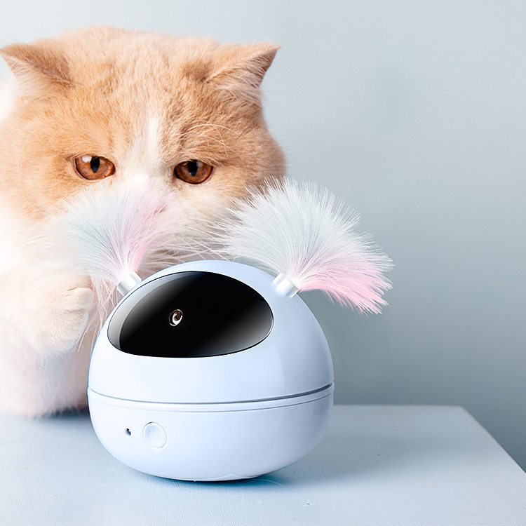 Cat Interactive toy infrared laser light pen funny cat stick feather automatic electric robot cat toy
