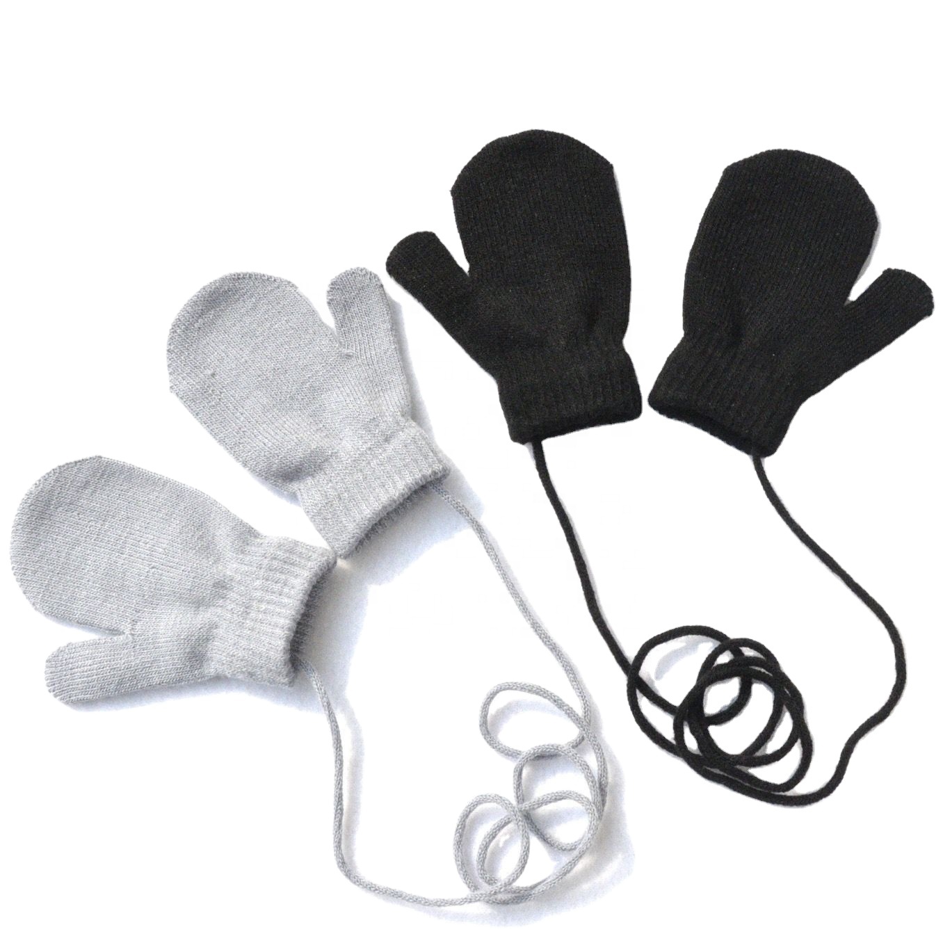 cheap wholesale 1-5 years baby one finger mitten glove baby knit mitten with string
