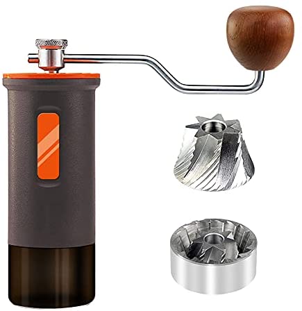 Ручная кофемолка Wonplug с регулируемыми настройками, коническая насадка из азотной стали, портативная кофемолка для офиса и дома
