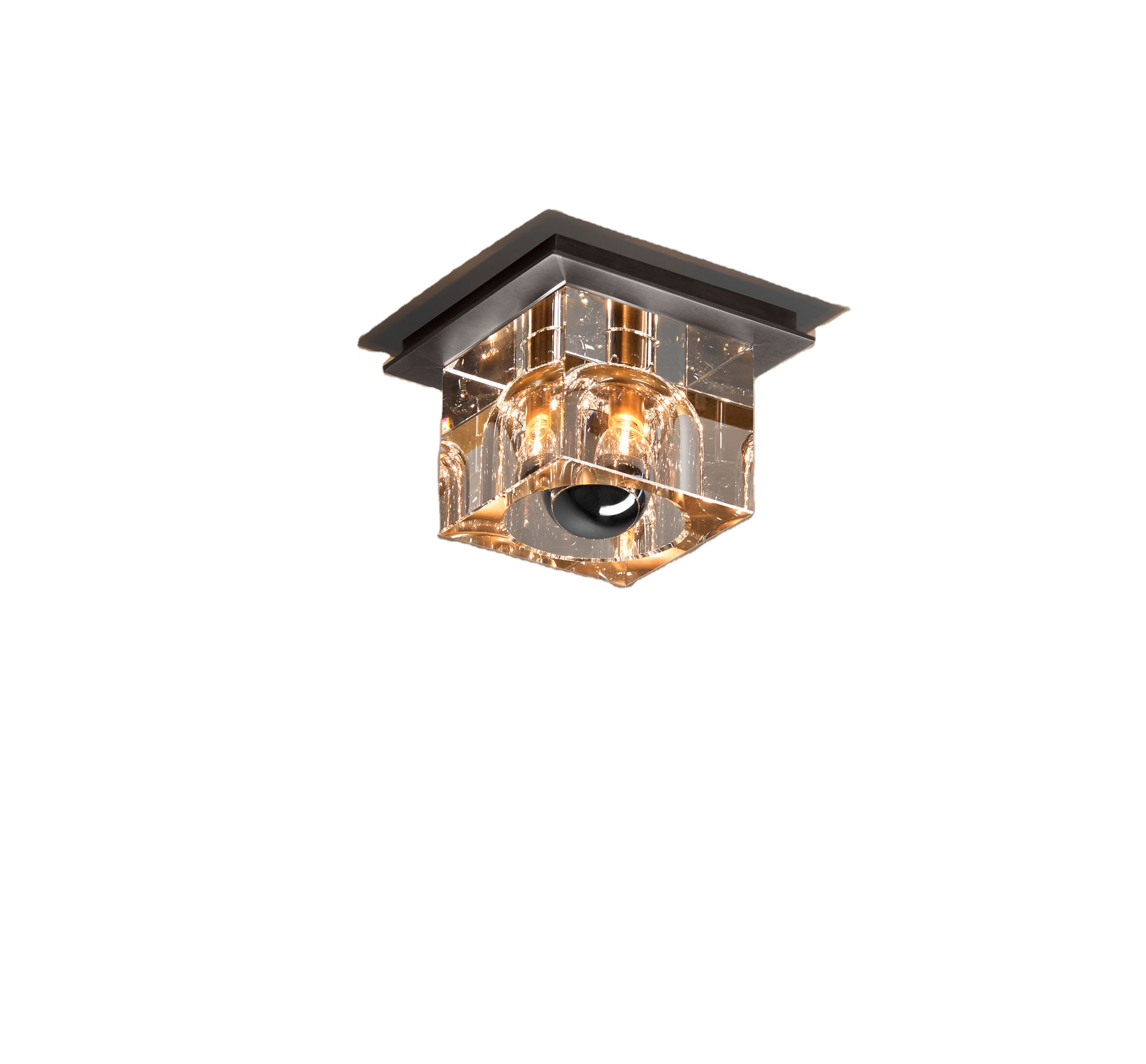 Modern Copper Glacon Single Vanity Sconce Minimal Crystal Square Domestic Background Wall Light Porch Bedroom Ceiling Lamp