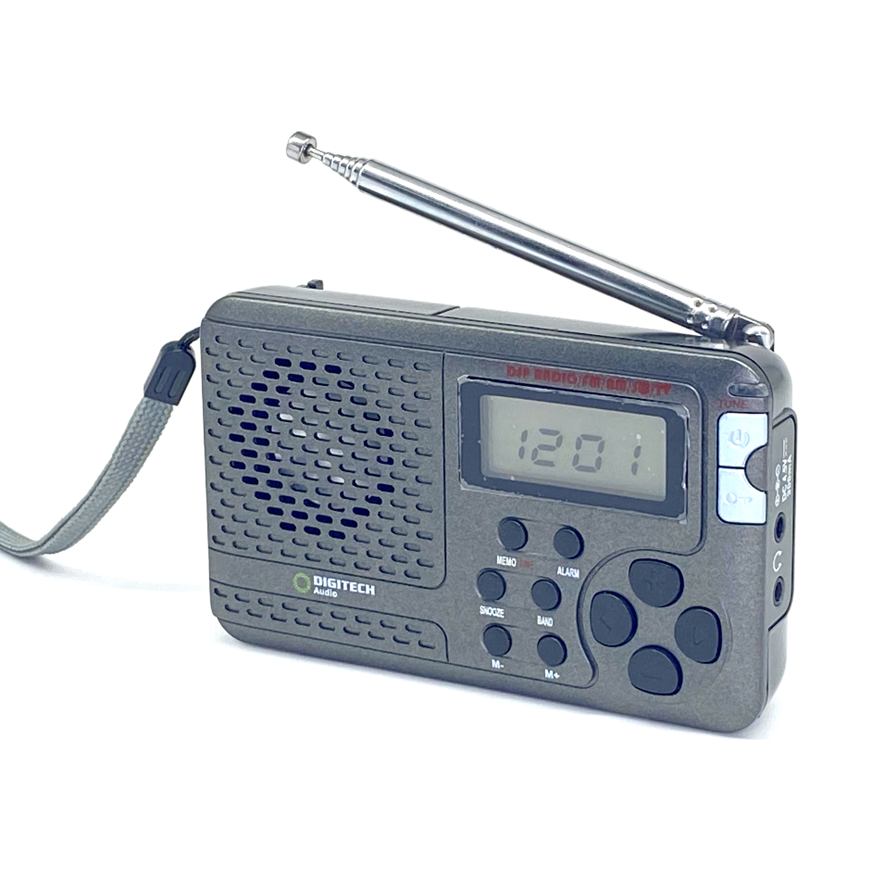 Портативный AM FM-радиоприемник с короткими волнами, цифровой таймер сна, будильник, подсветка, предустановленный блокировочный ключ, разъем постоянного тока, работает от батарейки AAA 3 шт.
